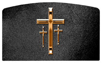 DACRO-517-CP-SH-BK Copper 3 Crosses Shimmer Black